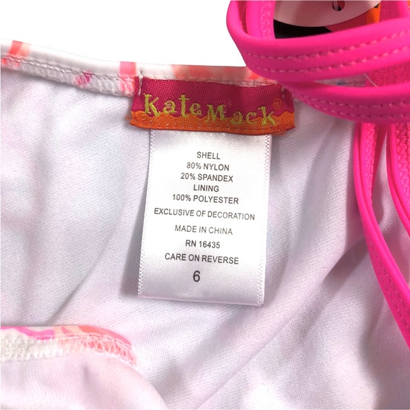 NWT Kate Mack Pink Flamingo One Piece Cutout Swimsuit 6 - Picture 5 of 6